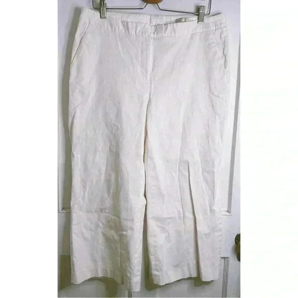 Women’s White  Nordstrom Collection Capri Pants Size 14 - Picture 1 of 6